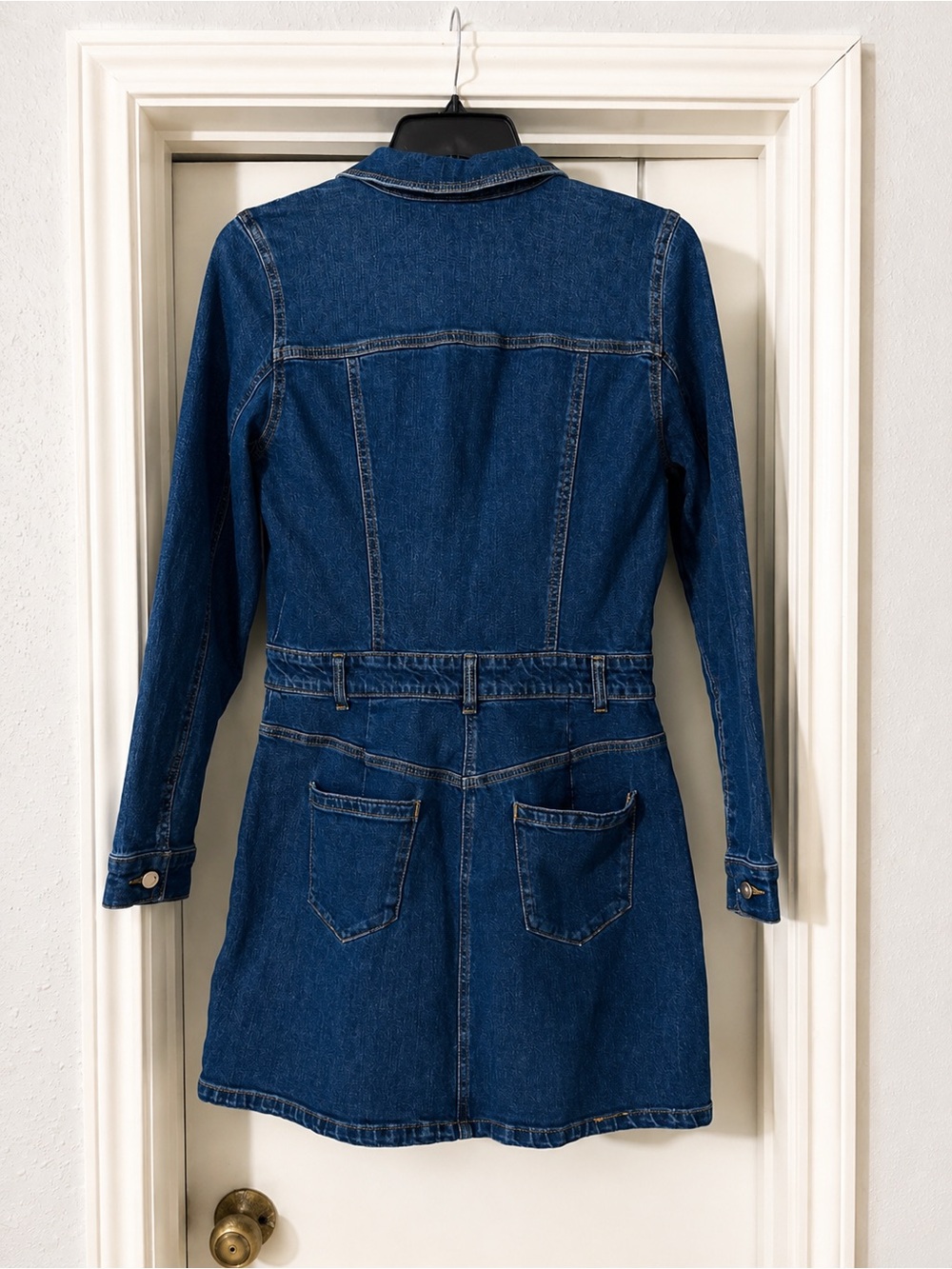 GB Gianni Bini Denim Zip Front Mini Shirt Dress Large NWT - Picture 4 of 7